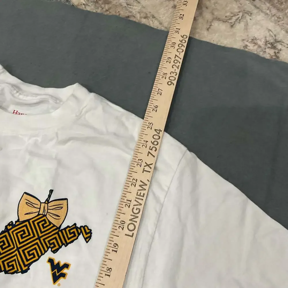 West Virginia Mountaineers Long Sleeve T-Shirt White Medium, Hanes